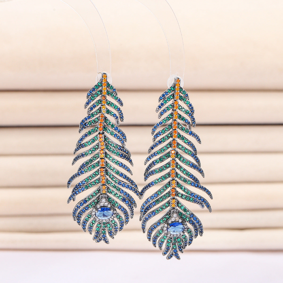 Star-studded version of the peacock feather earrings