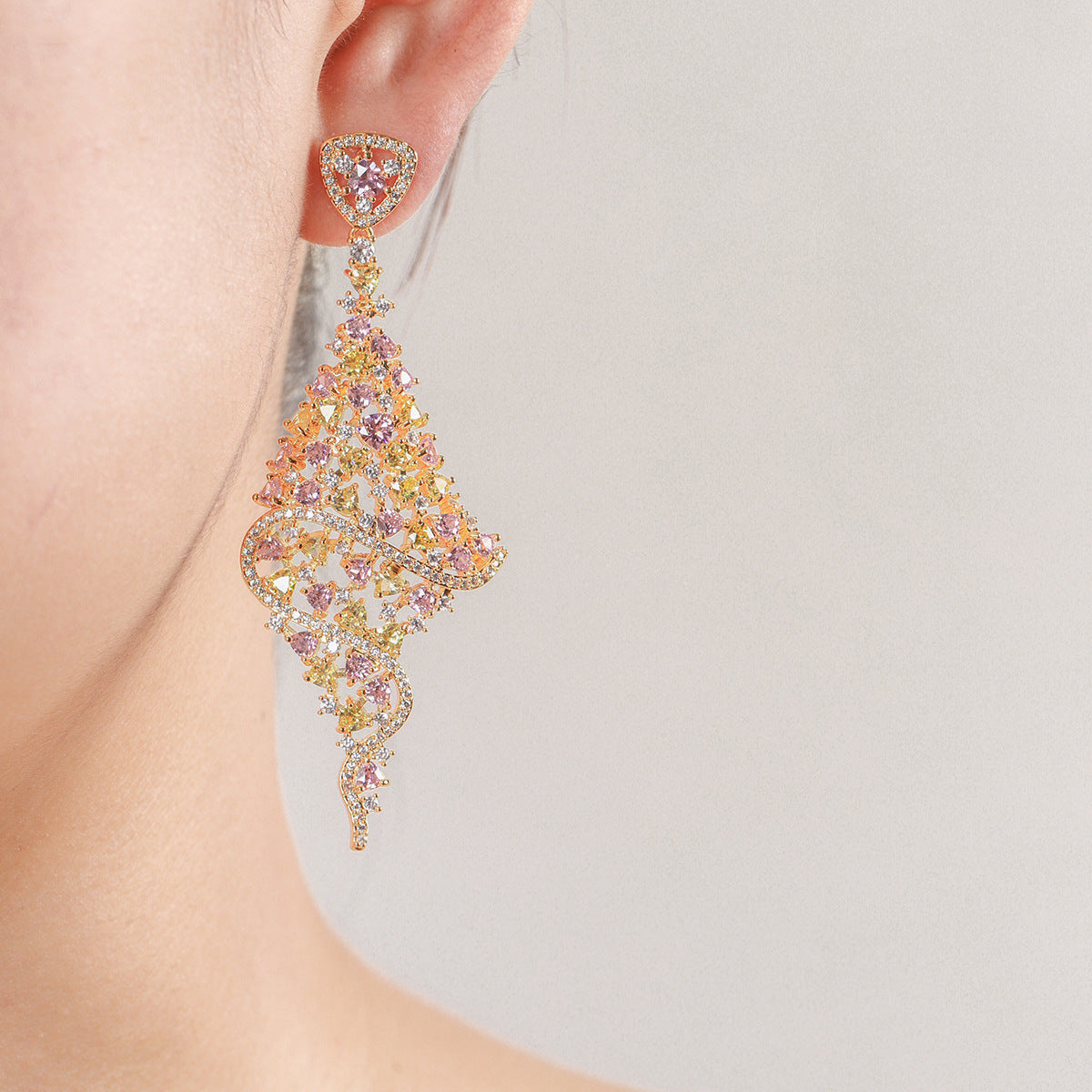 Heavyweight colored zircon earrings