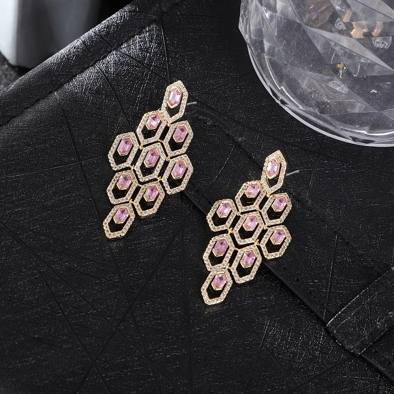 Star-studded pink earrings