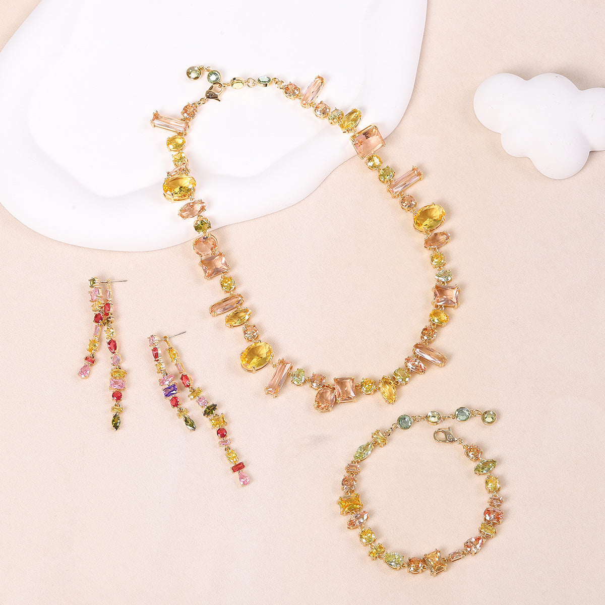 Luxury-Style Micro-set Zirconia Jewelry Set