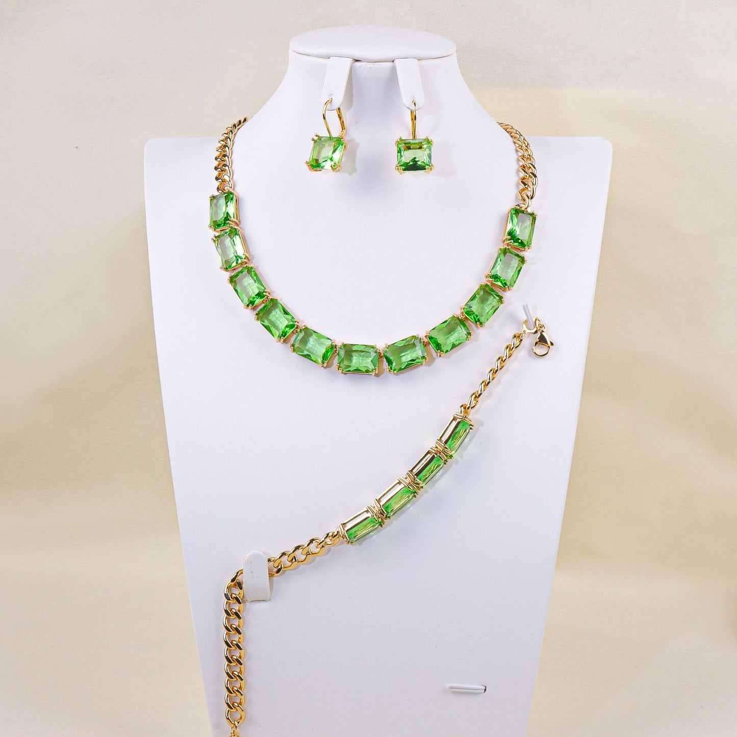 Geometric square jewelry set