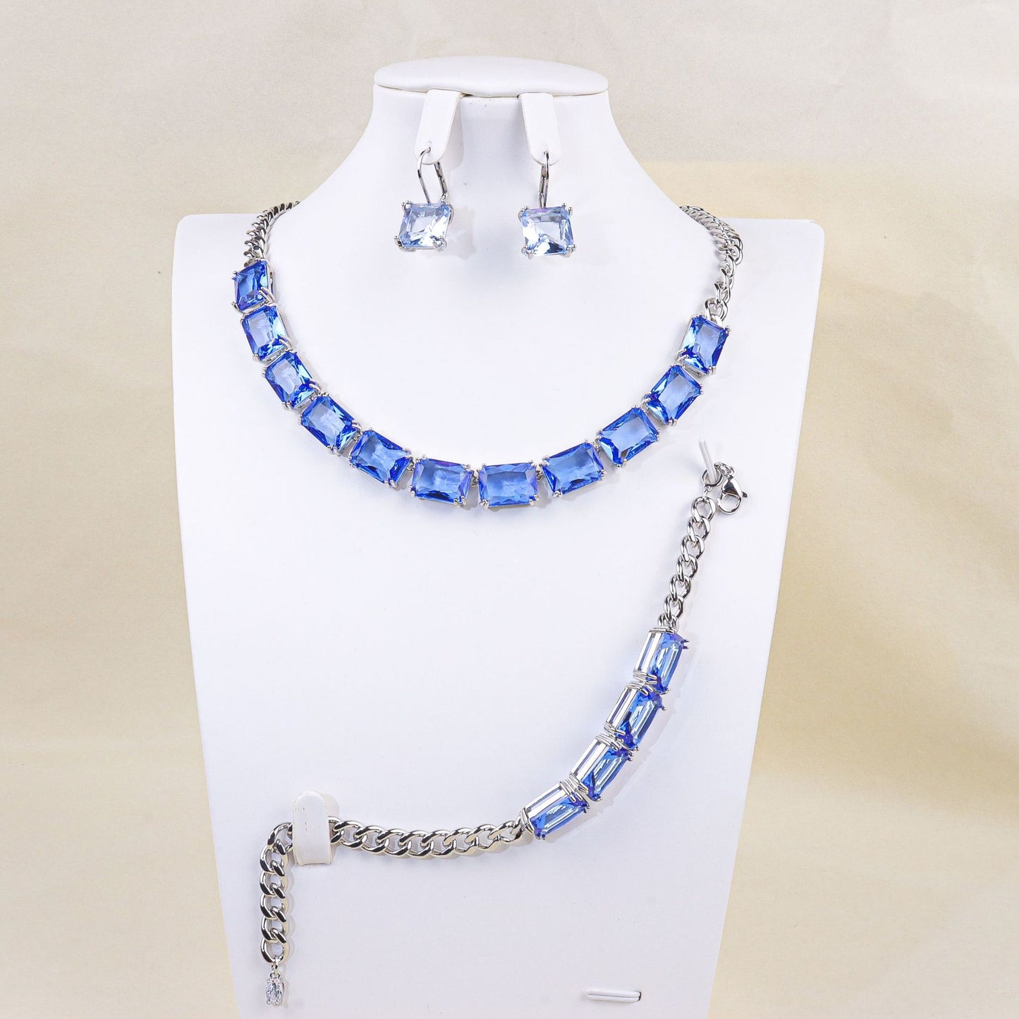 Geometric square jewelry set