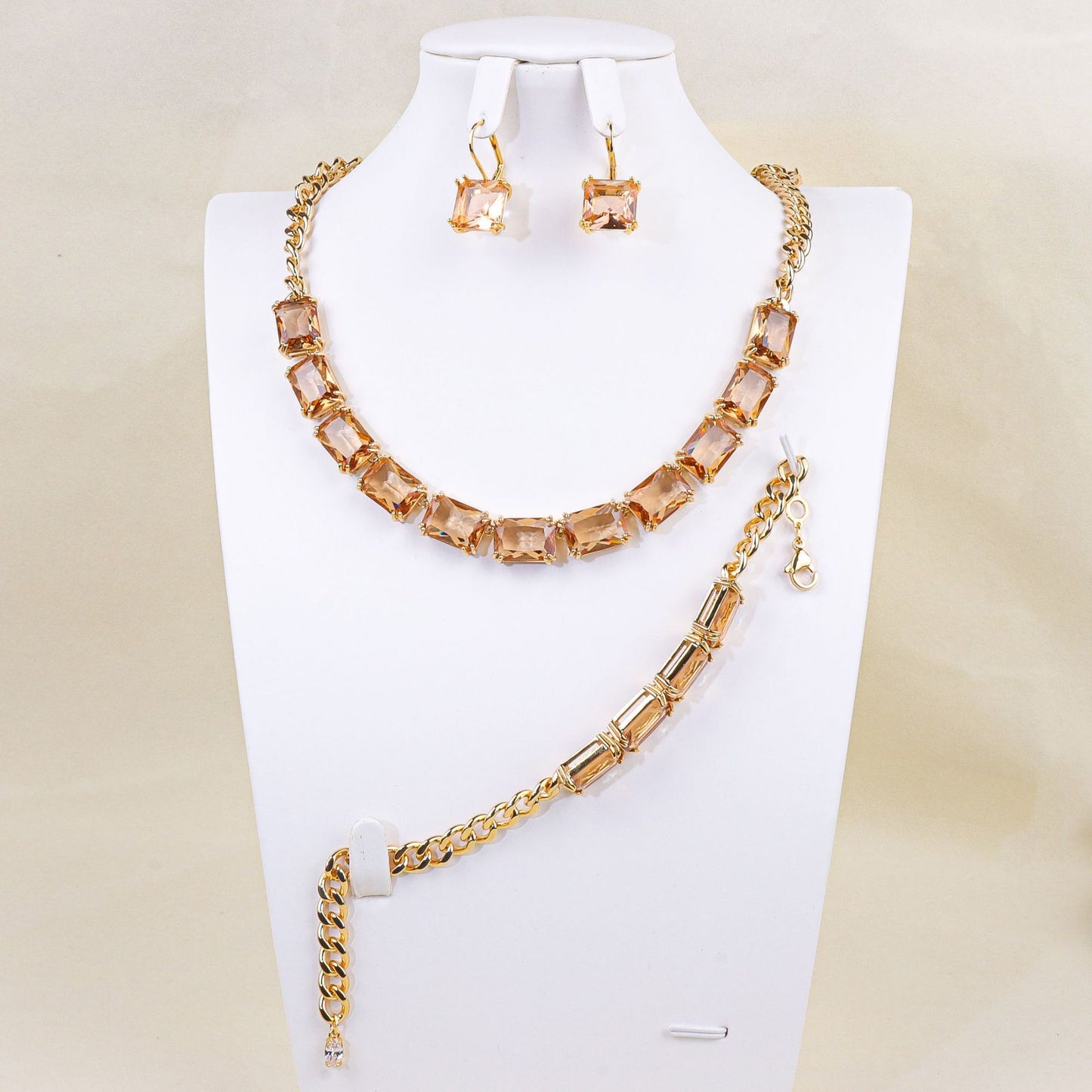 Geometric square jewelry set