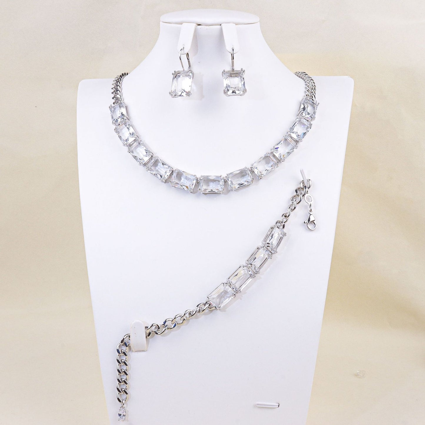 Geometric square jewelry set