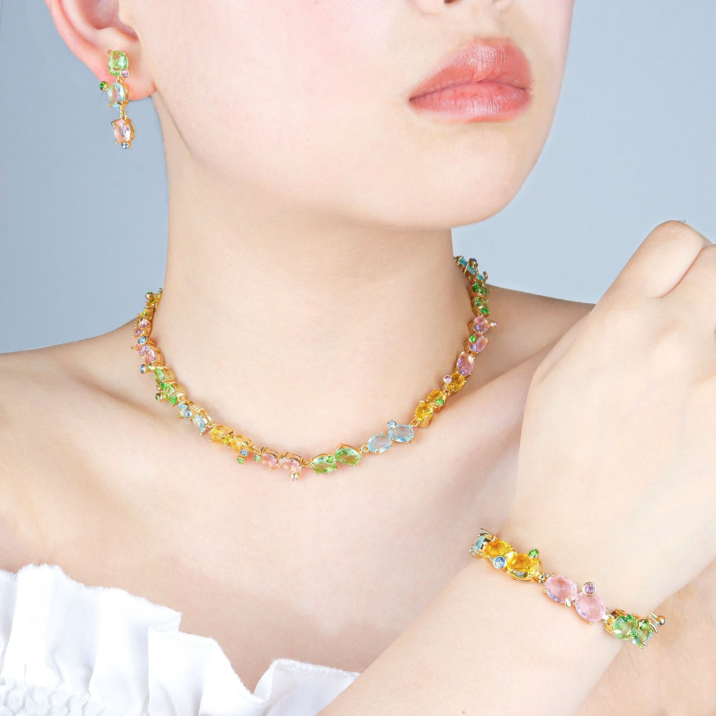 Colored zircon jewelry set