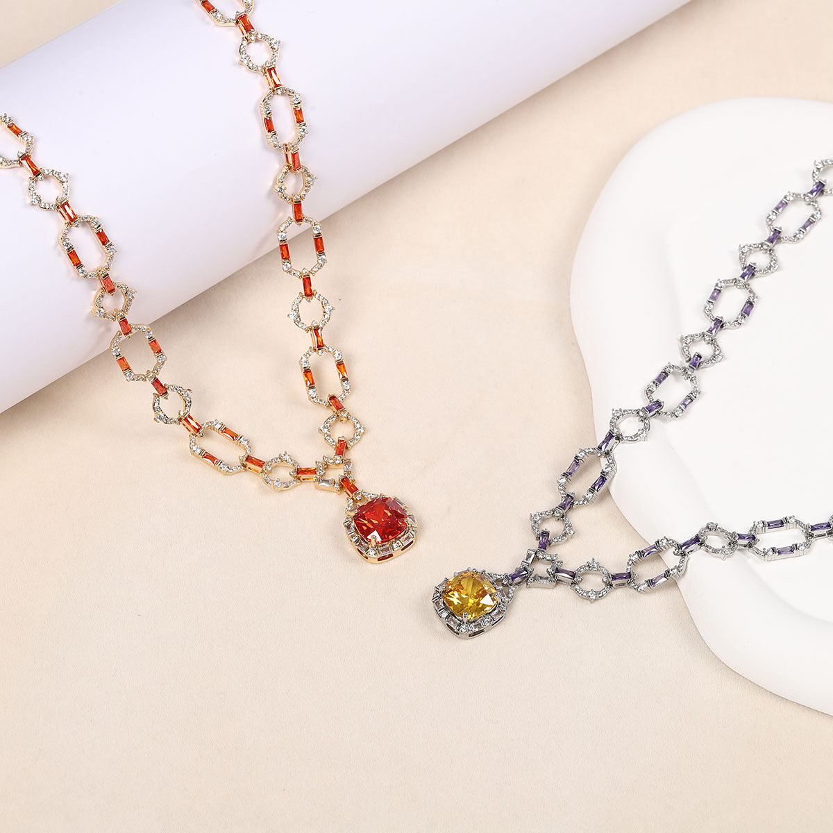 Micro-set zirconia necklace