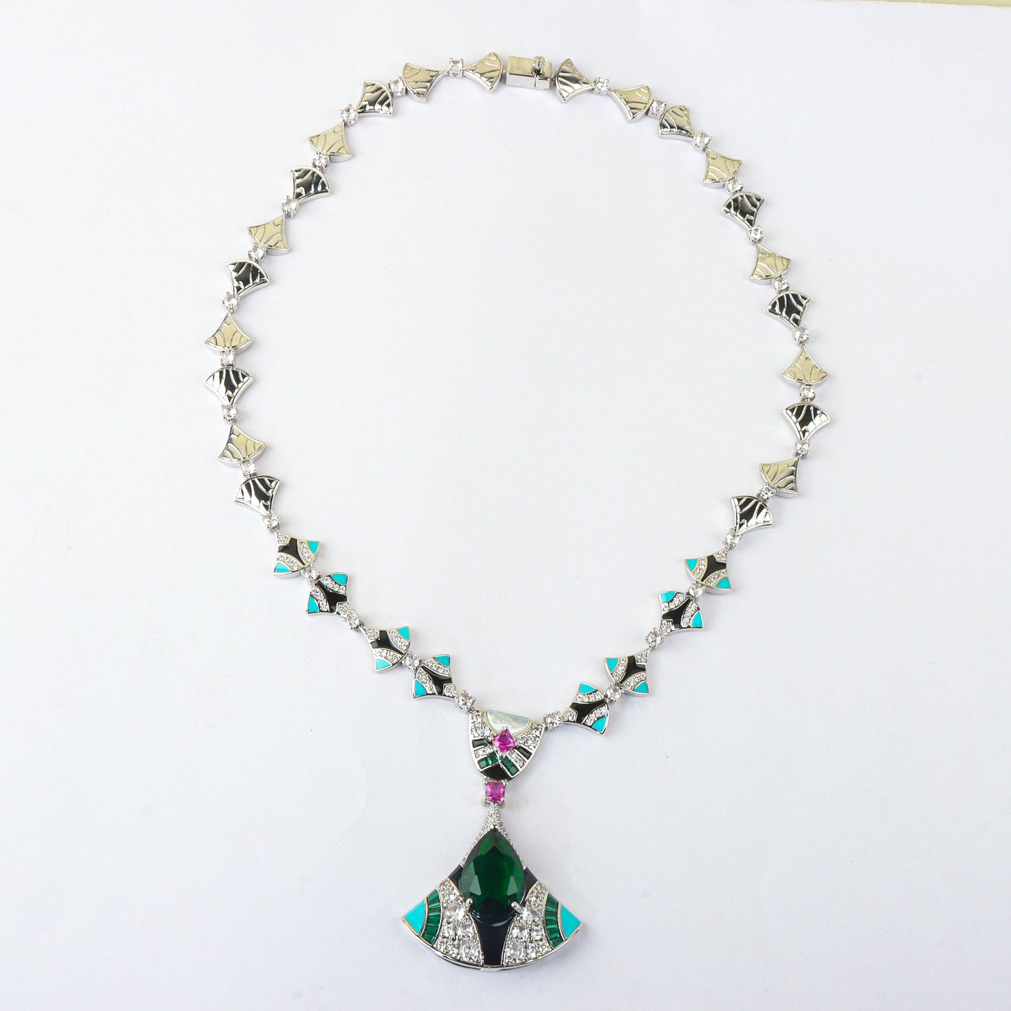 New Color-Bright Fan Jewelry Set