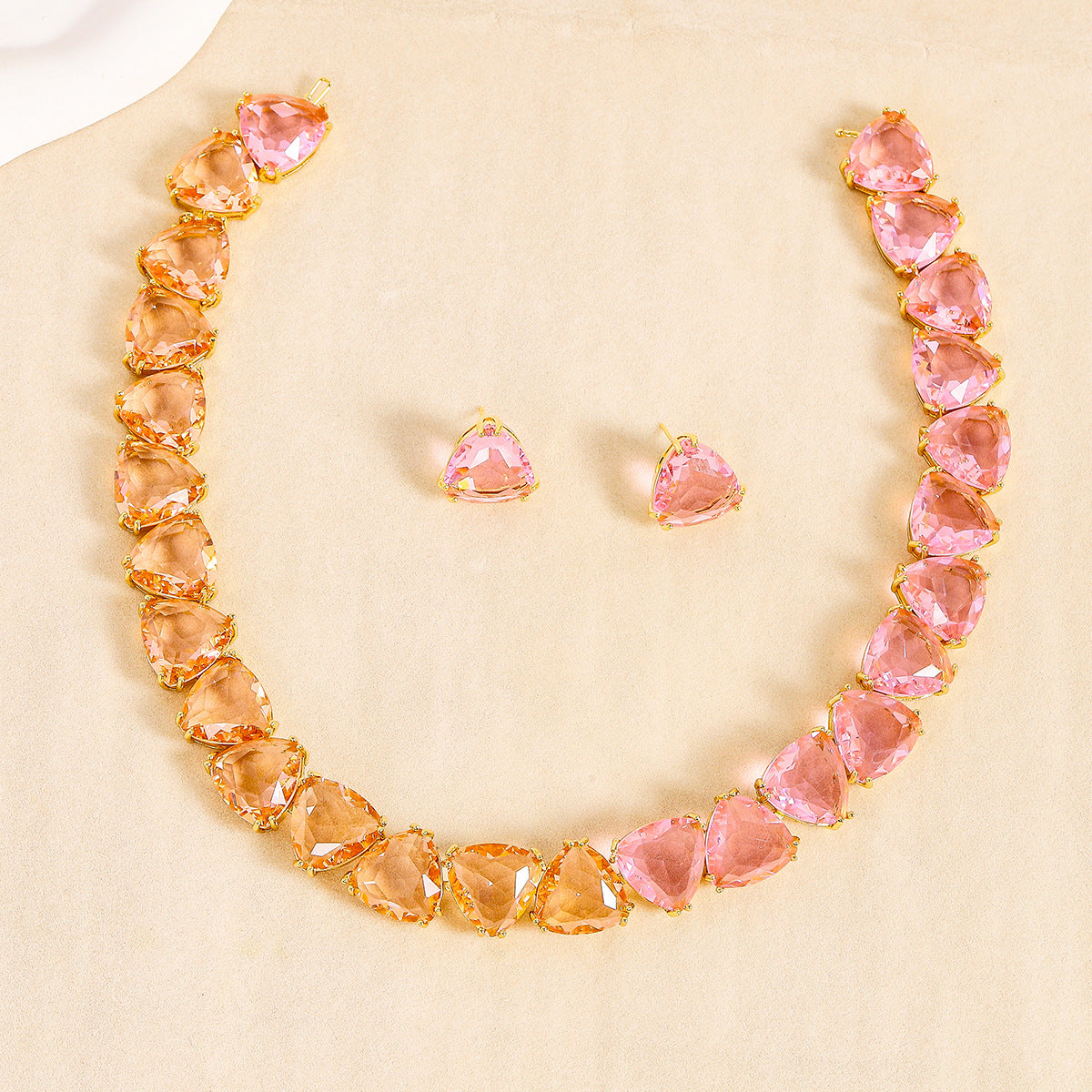 Personalized Pink Heart Jewelry Set