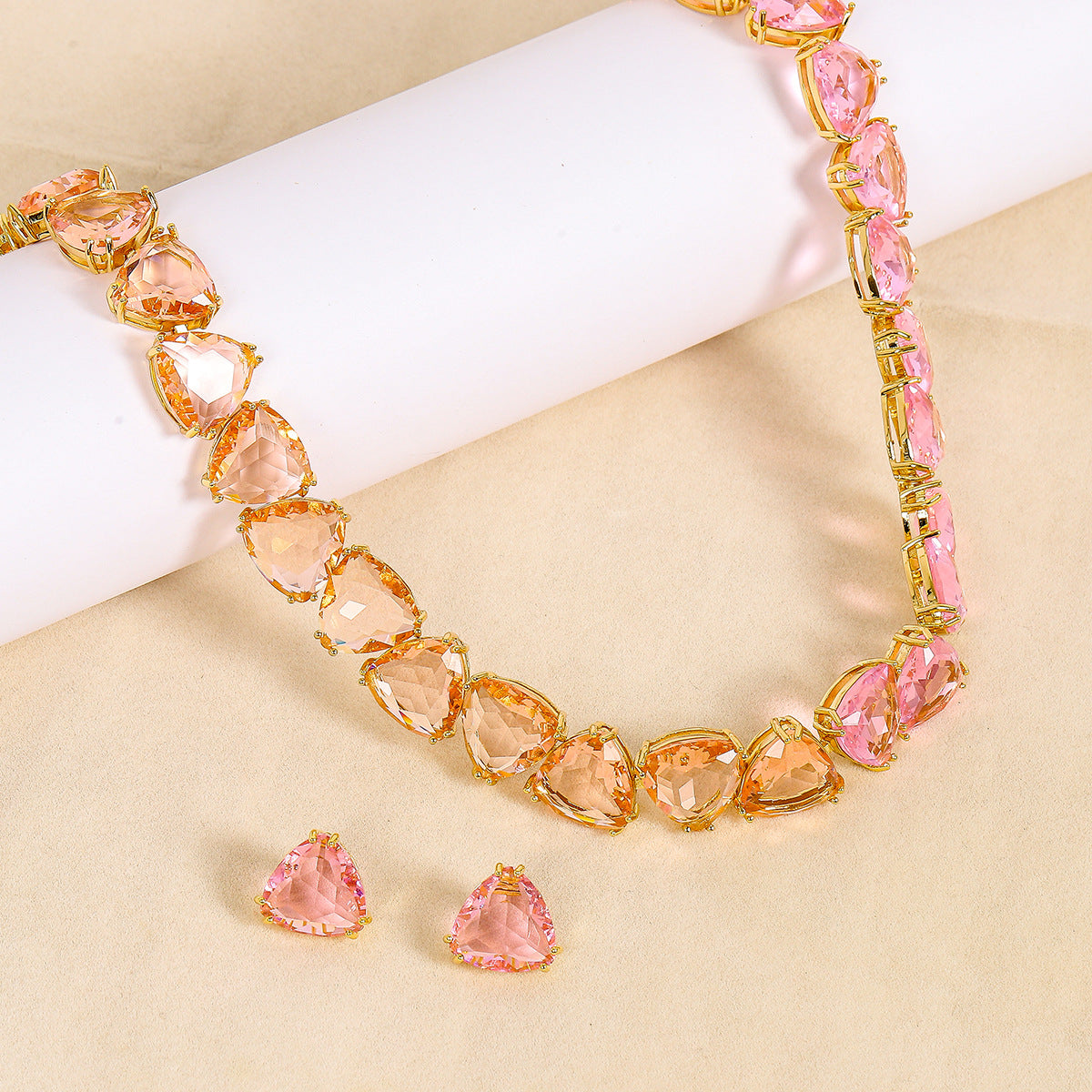 Personalized Pink Heart Jewelry Set