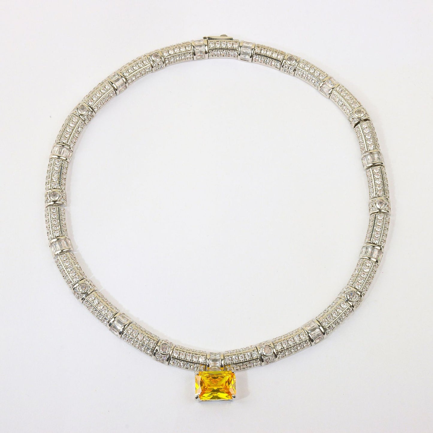 Quadrilateral full-set gemstone inlay jewelry set