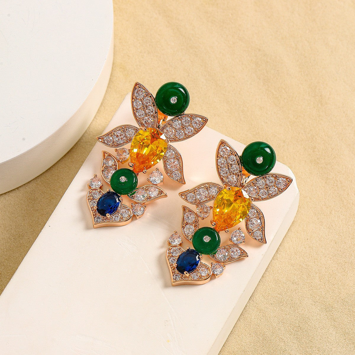 Gold-plated luxurious celebrity-style jewelry set