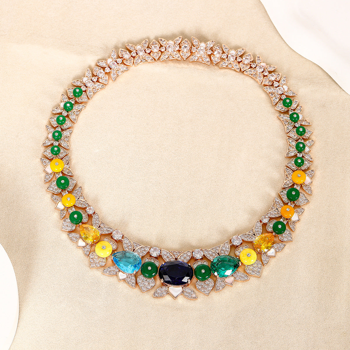 Gold-plated luxurious celebrity-style jewelry set