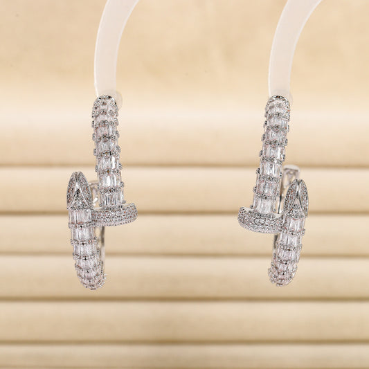 Full diamond stud design earrings