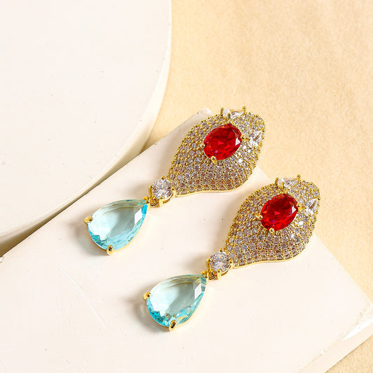 European and American zircon earrings