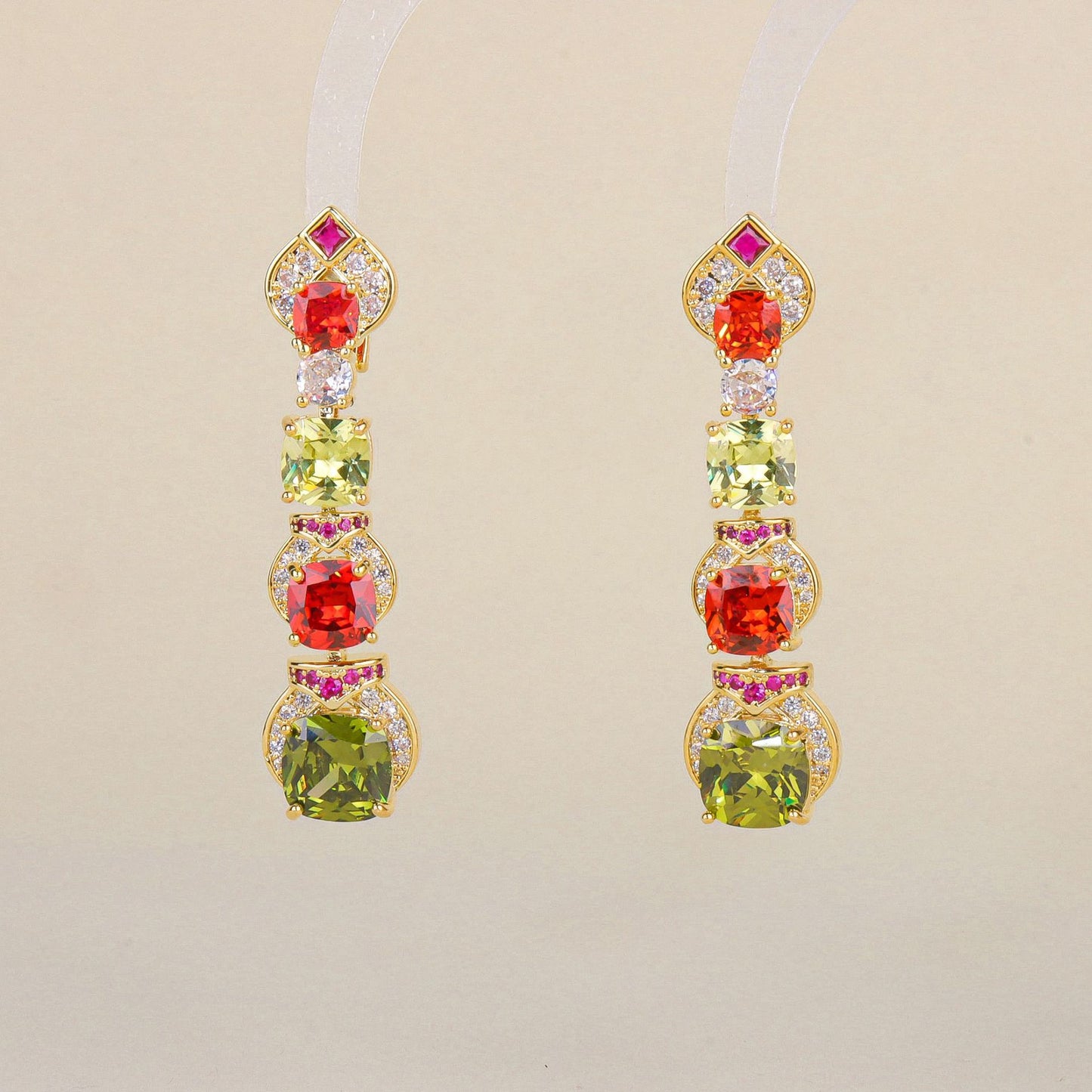 Colored water droplet earrings
