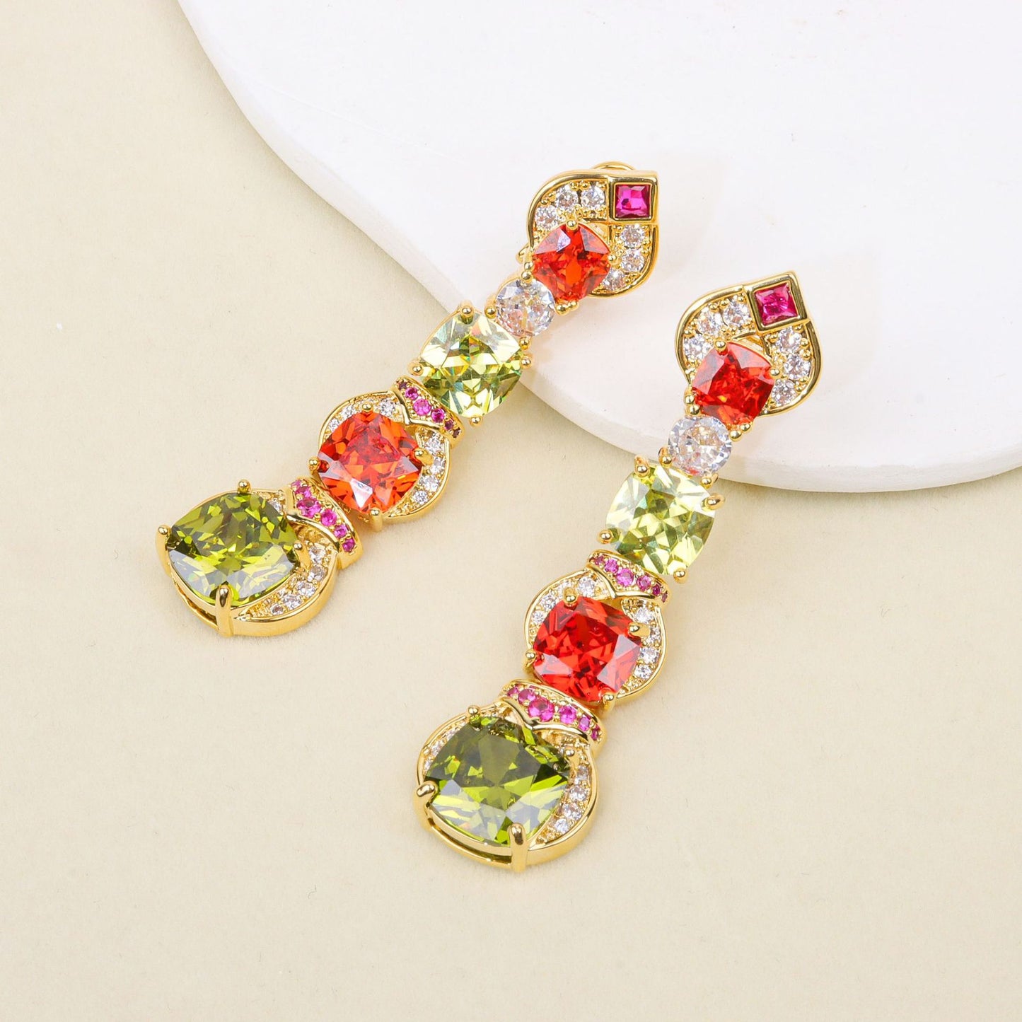 Colored water droplet earrings