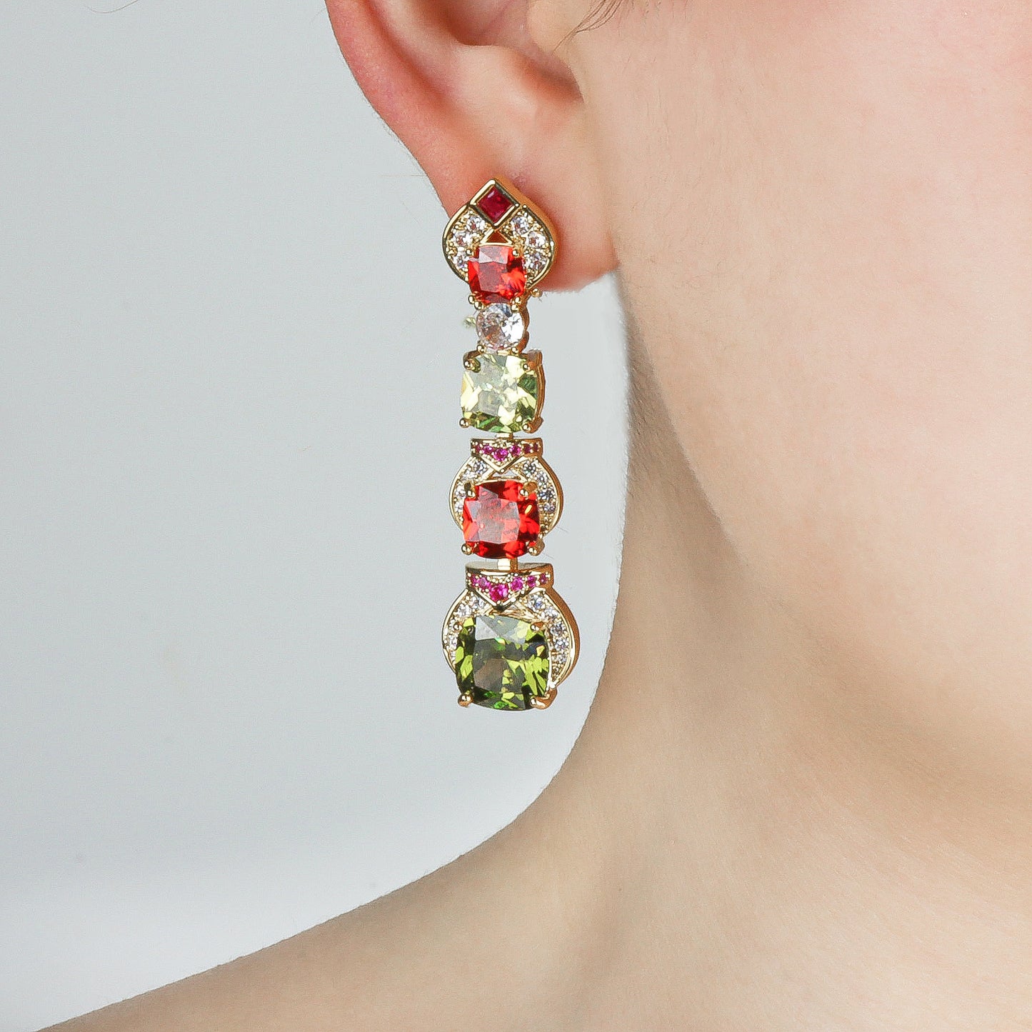 Colored water droplet earrings