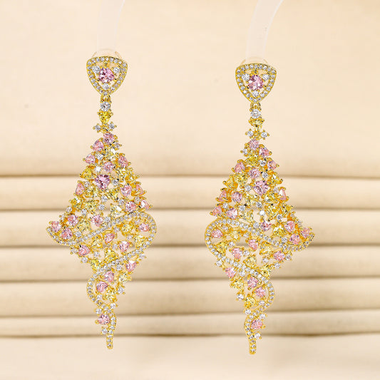 Heavyweight colored zircon earrings