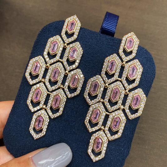 Star-studded pink earrings