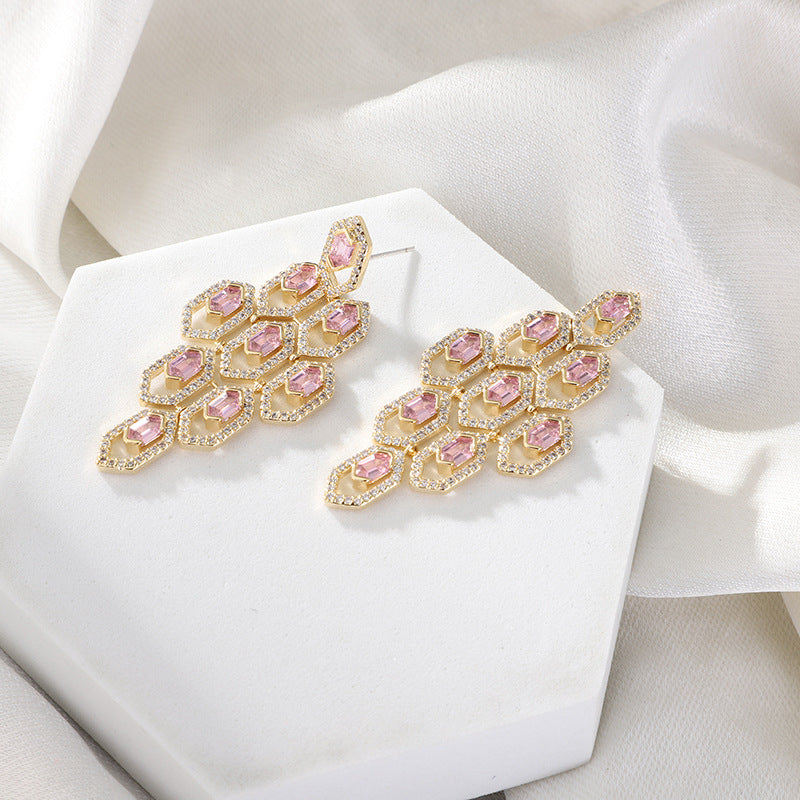 Star-studded pink earrings